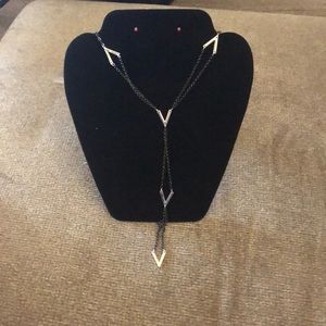 Black and silver triangle necklace